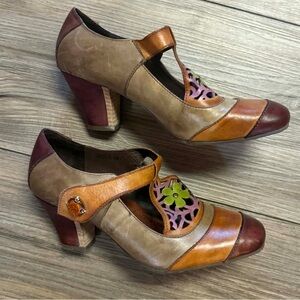 Women’s Multi-Color Leather Mary Jane Heels